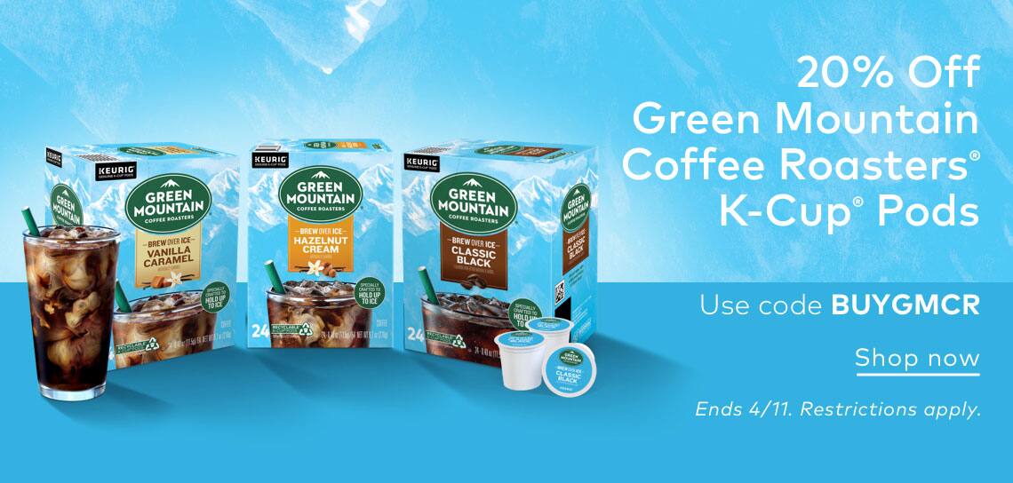 20% Off Green Mountain Coffee Roasters K-Cup Pods with code BUYGMCR